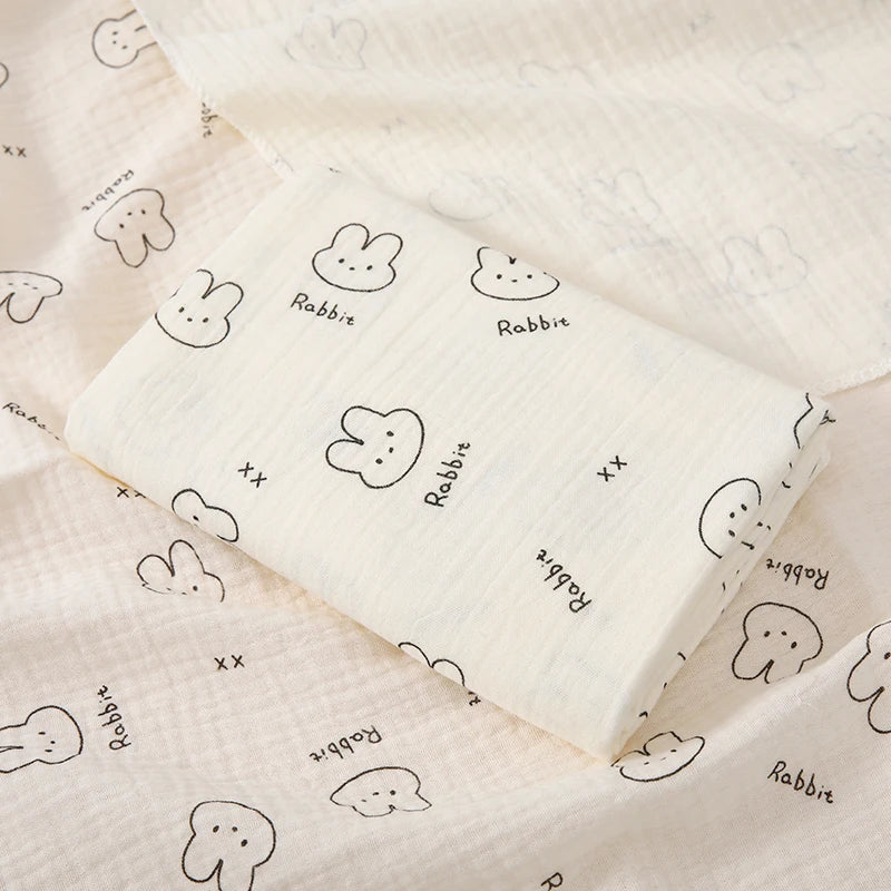 1 Piece of Baby Muslin Swaddle Blanket, a Must-Have for Newborns, Muslin Baby Blanket for Newborn Boys/Girls, Cute Printed Patterns, 100% Pure Cotton Baby Swaddle Wrap Towel, Multi-Functional, Super Soft and Breathable Wrap B