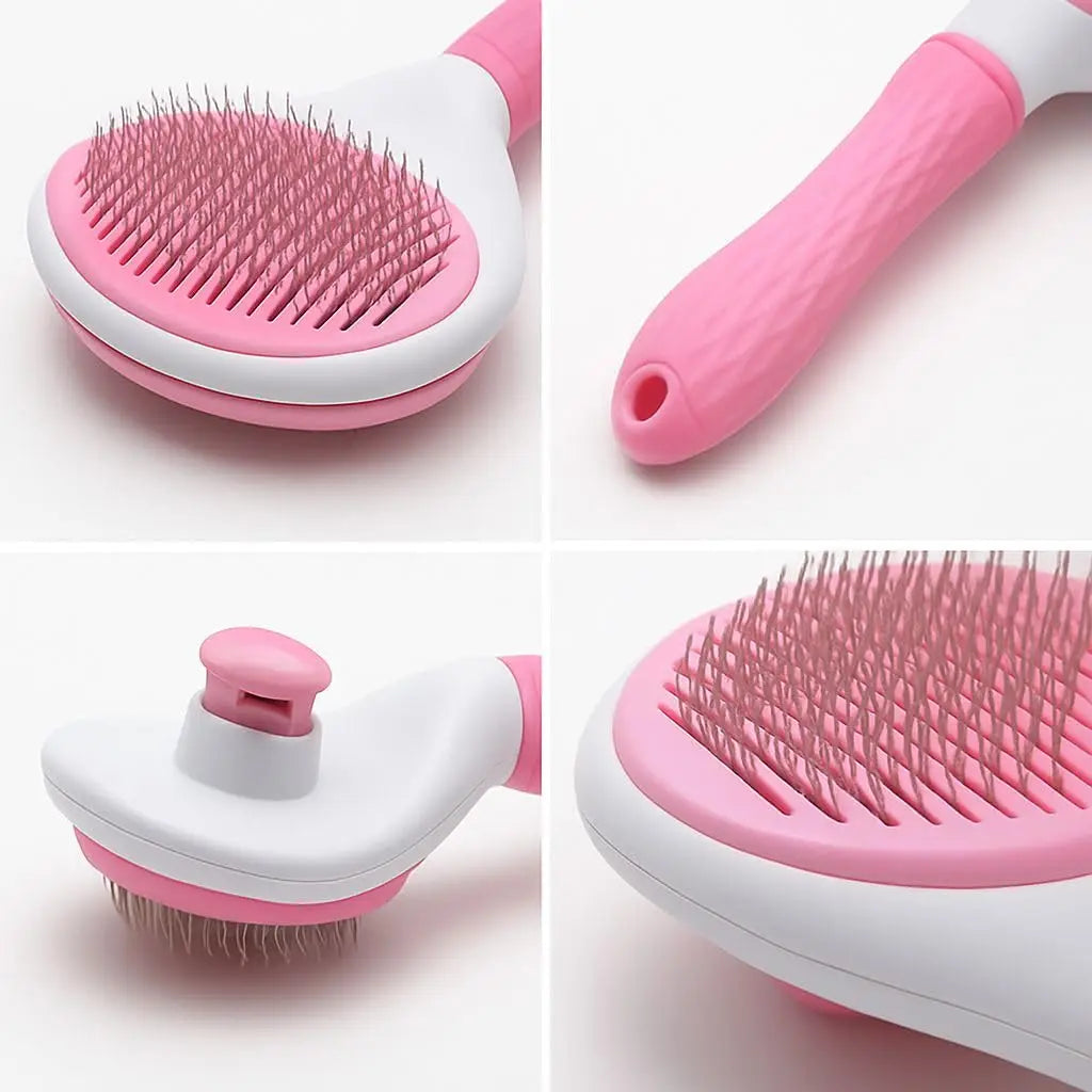 Non-Slip Pet Grooming Brush, ABS Material Easy to Clean, Massage & Deshed, Comfortable Ergonomic Design
