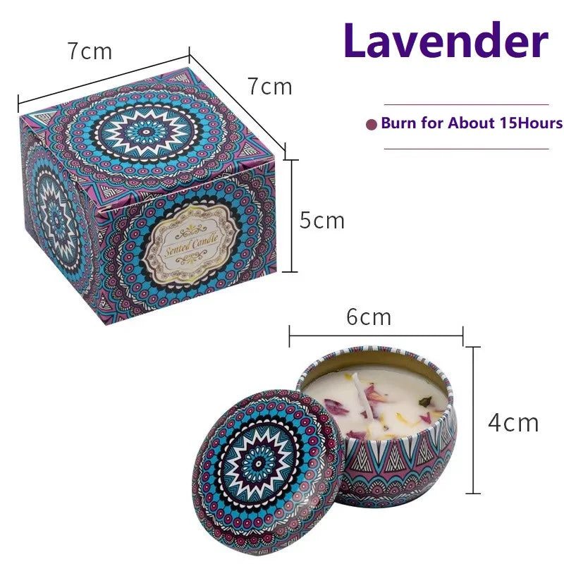 1/4PCS Vintage Scented Candles Soy Wax Candle Jars Flower Fragrance Scent Candle Wedding Ceremony Birthday Gifts Home Decoration