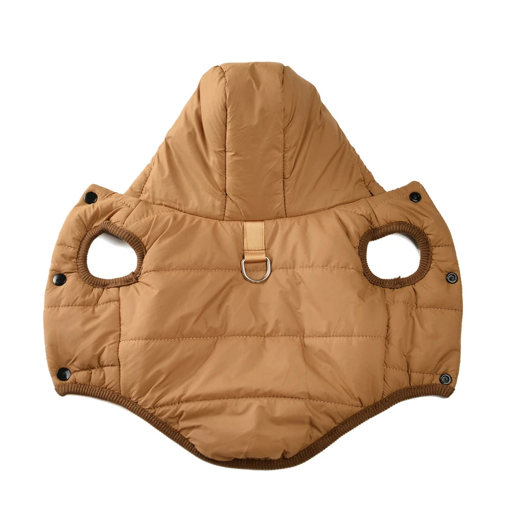 Warm Fleece Dog Coat Hoodie For Small Medium Dogs Winter Puppy Clothes Jacket With D-ring Thick Cozy Pug Dachshund Parka Costume