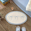 Bow arrangement bedroom room bedside blanket imitation cashmere absorbent floor mat door floor mat round carpet ins wind