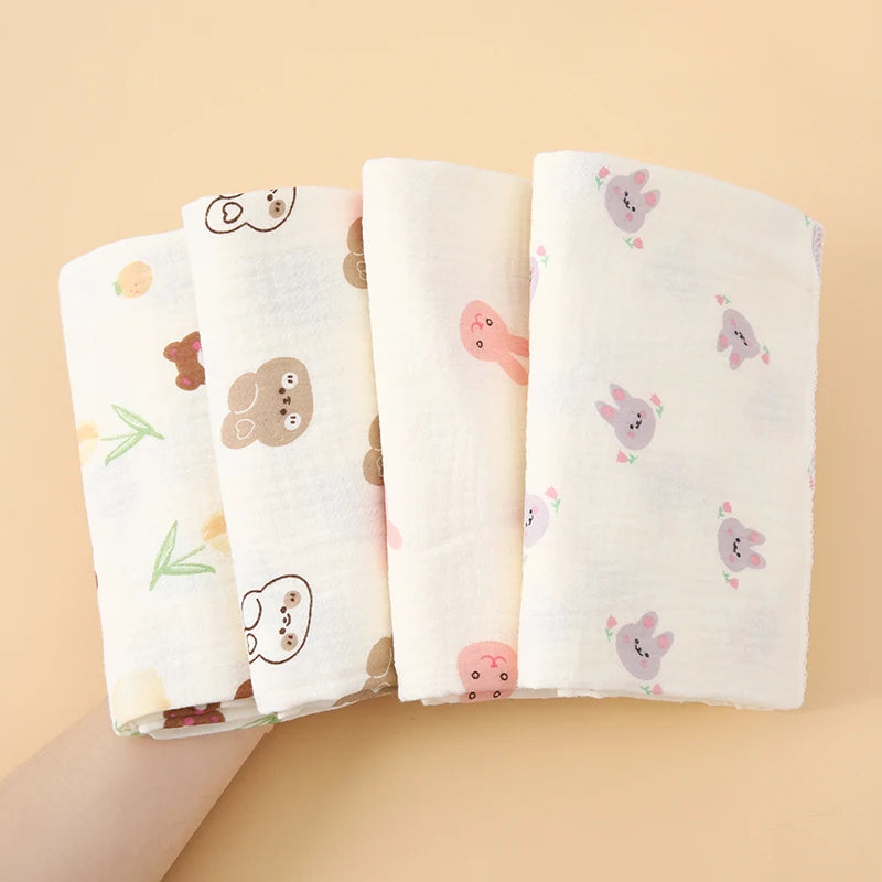1 Piece of Baby Muslin Swaddle Blanket, a Must-Have for Newborns, Muslin Baby Blanket for Newborn Boys/Girls, Cute Printed Patterns, 100% Pure Cotton Baby Swaddle Wrap Towel, Multi-Functional, Super Soft and Breathable Wrap B