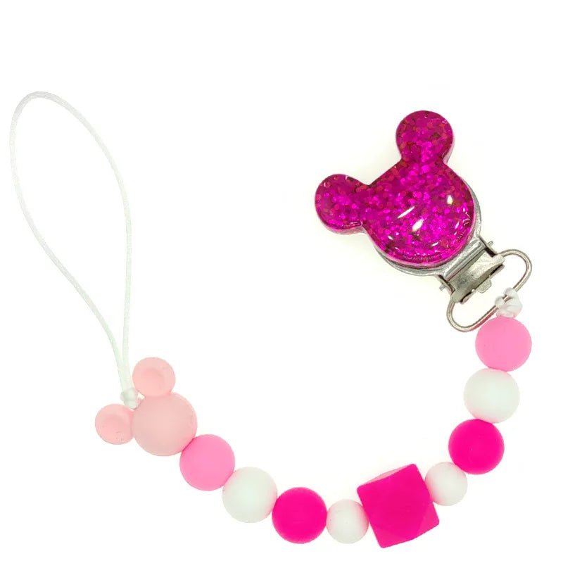 Baby Pacifier Clips Chain Silicone Beads Teether Toys Dummy Holder Pacifier Chain Gift
