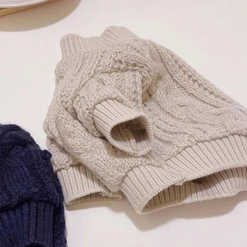 Pet Dog Sweaters for Small Medium Dogs Winter Warm Puppy Turtleneck Fashion Cat Knitted Sweaters Chihuahua Dog Clothes Dog Coat