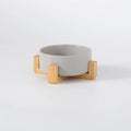 Ceramic Pet Bowl Dish With Wood Stand Single and Double Bowls Pet Ceramic Double Bowl For Dog Cat Food Water Feeder