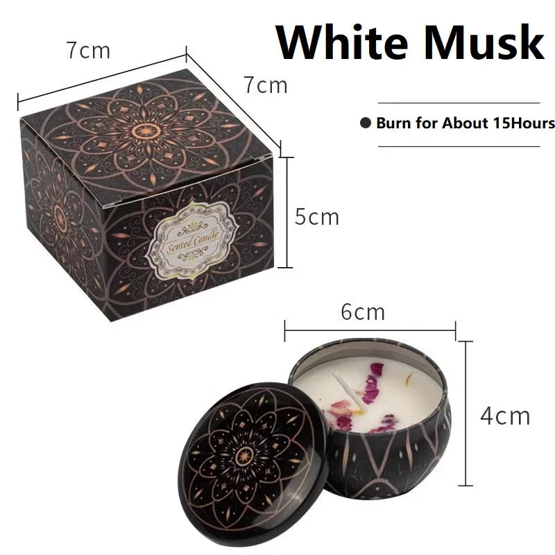 1/4PCS Vintage Scented Candles Soy Wax Candle Jars Flower Fragrance Scent Candle Wedding Ceremony Birthday Gifts Home Decoration