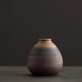 Retro rough pottery mini flower vase, ceramic tabletop small vase, indoor hydroponic ornament decoration