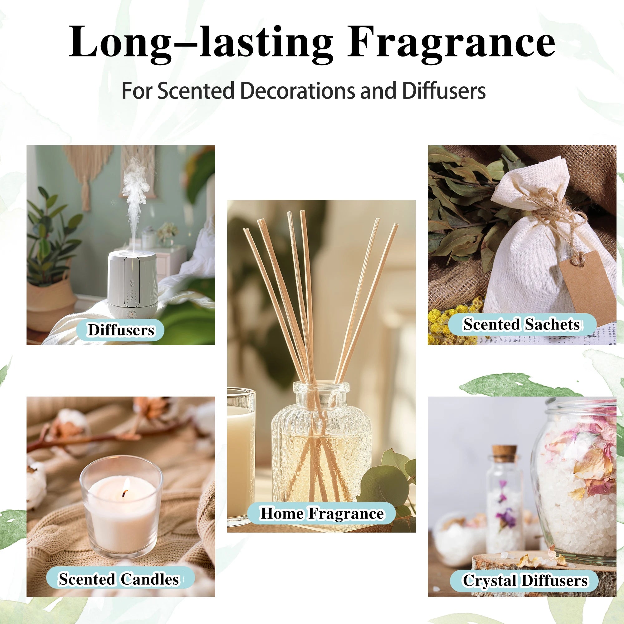 MAYJAM 1PCS 30ML Aromatherapy Essential Oil Lavender Vanilla Jasmine Eucalyptus Peppermint Aroma Oil for Diffuser Candle Soap