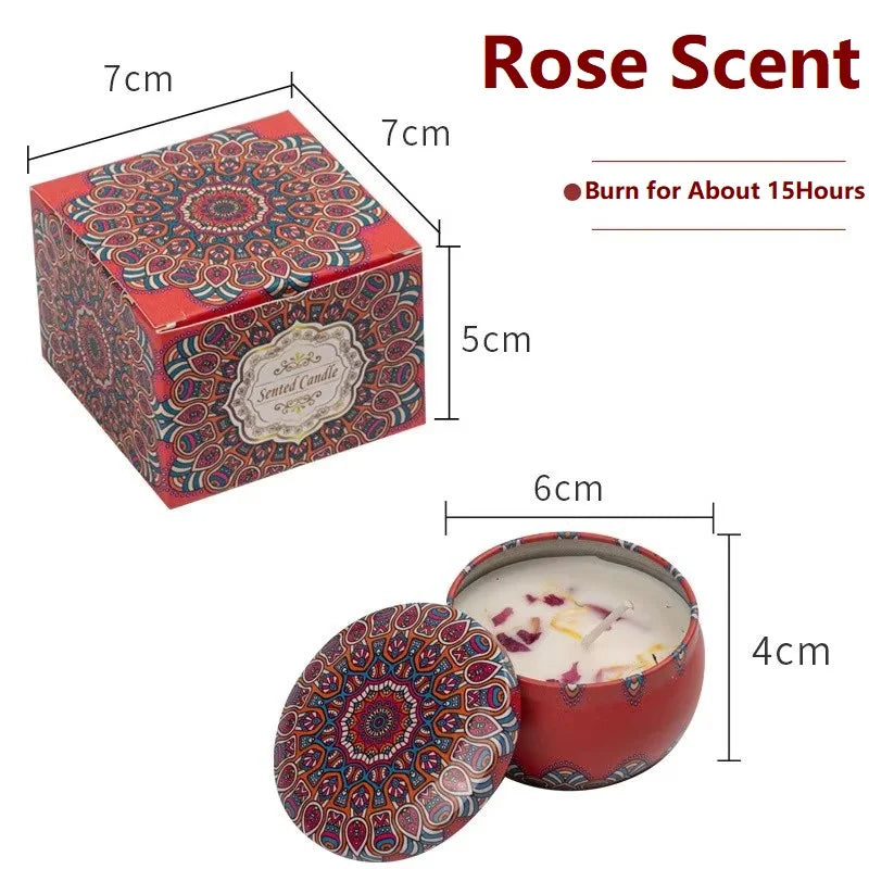 1/4PCS Vintage Scented Candles Soy Wax Candle Jars Flower Fragrance Scent Candle Wedding Ceremony Birthday Gifts Home Decoration