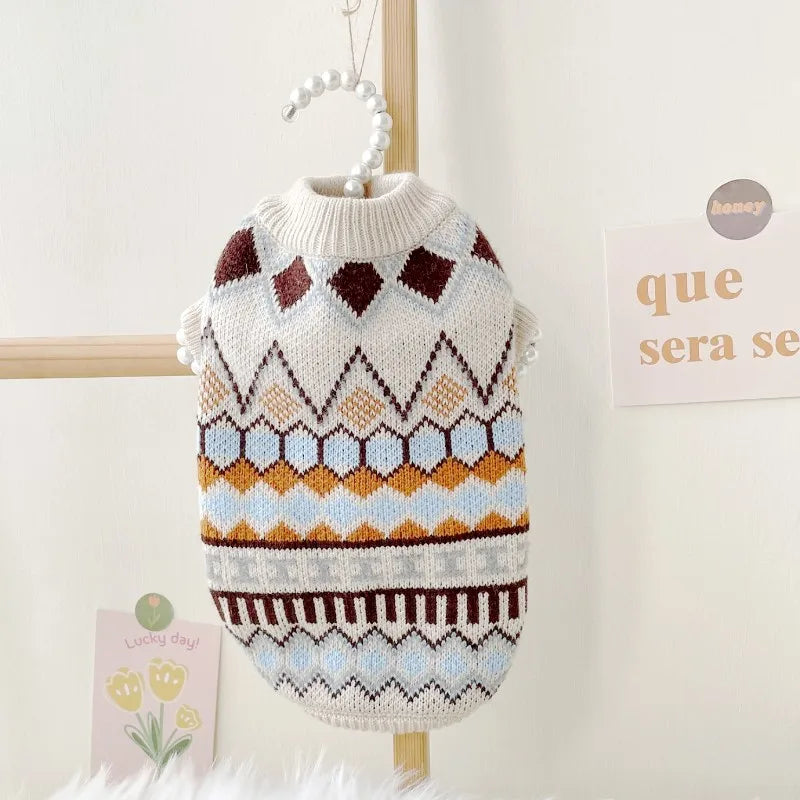 Pet Dog Sweaters for Small Medium Dogs Winter Warm Puppy Turtleneck Fashion Cat Knitted Sweaters Chihuahua Dog Clothes Dog Coat