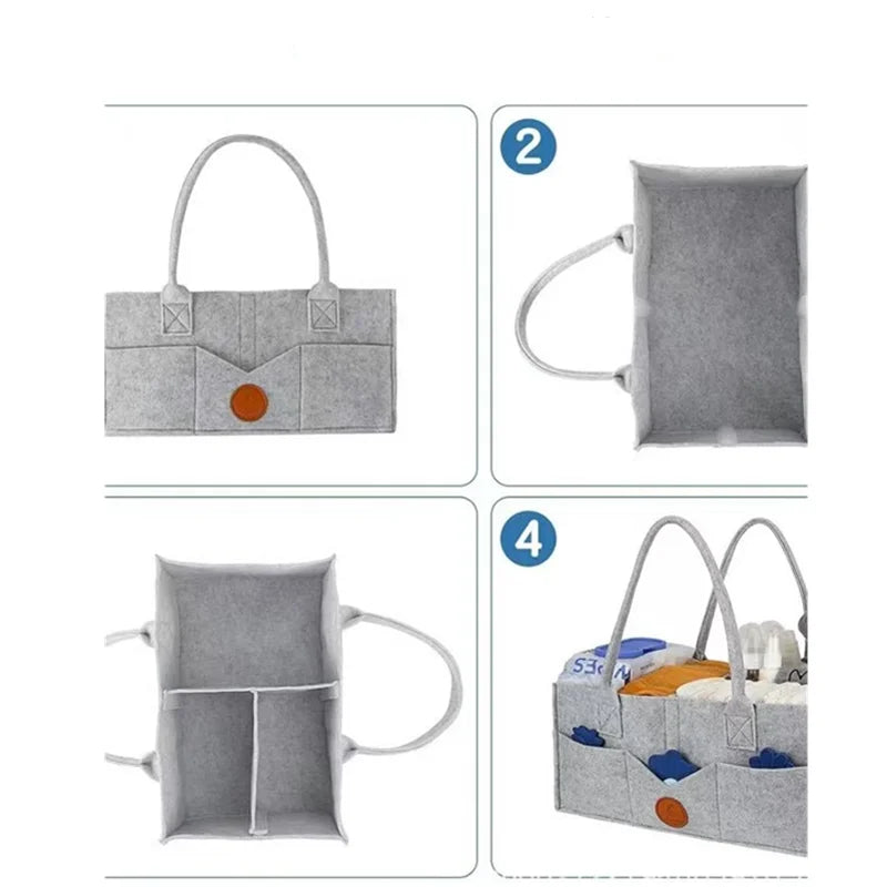 Children's Felt Diaper Storage Bag Baby Miscellaneous Toys Diapers Large Capacity Felt Diaper Bag