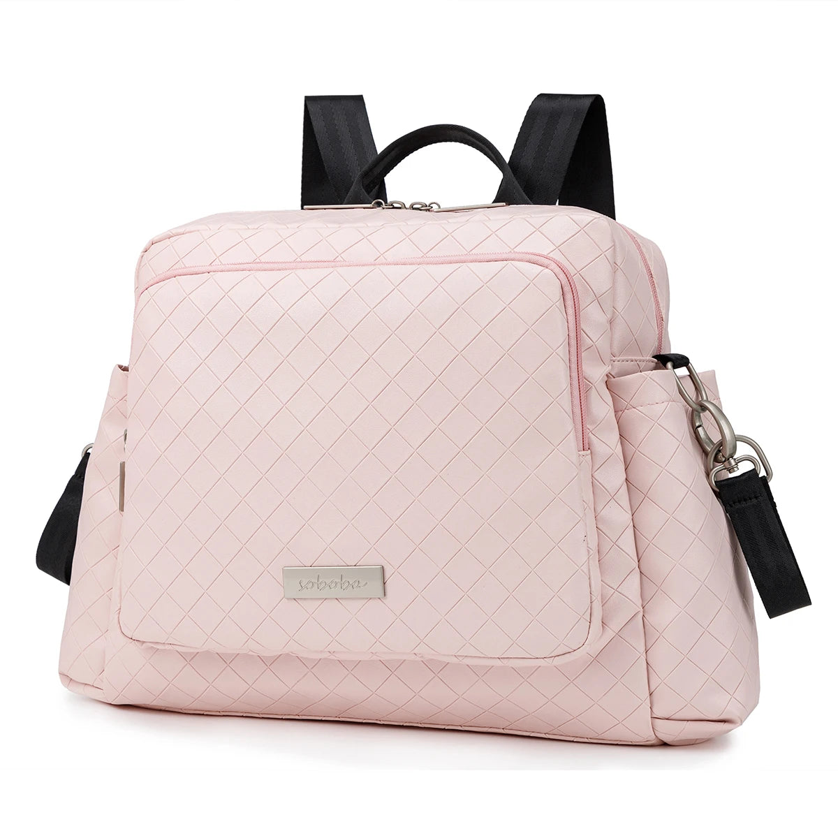 Soboba 2023 New Diaper Bags for Mother Waterproof Large Capacity Solid Polyester Diaper Backpacks Travel Bag for Newborn Baby